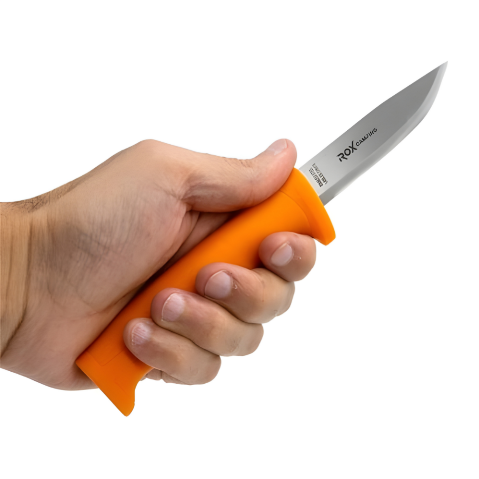 Rox Bushcraft Eco Paslanmaz Çelik Kamp Bıçağı - Turuncu