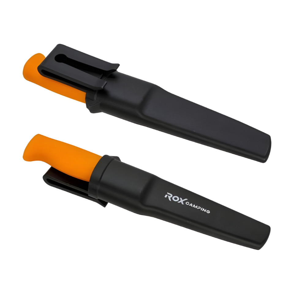 Rox Bushcraft Eco Paslanmaz Çelik Kamp Bıçağı - Turuncu