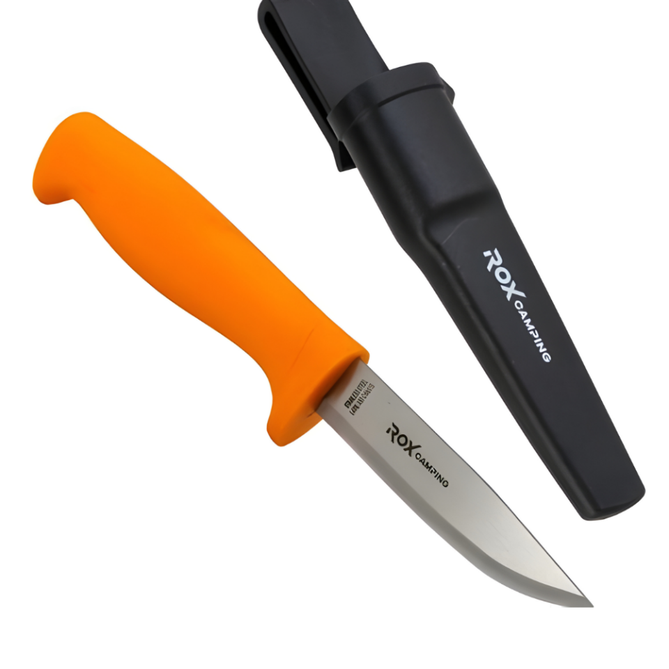 Rox Bushcraft Eco Paslanmaz Çelik Kamp Bıçağı - Turuncu