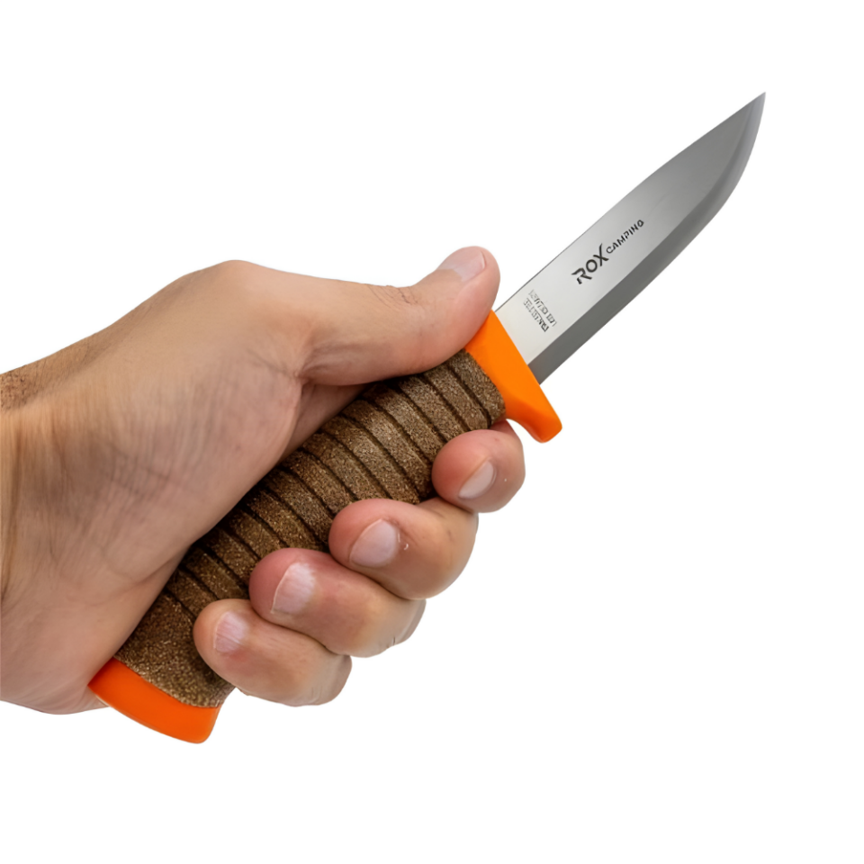 Rox Bushcraft Plus Paslanmaz Çelik Kamp Bıçağı - Turuncu