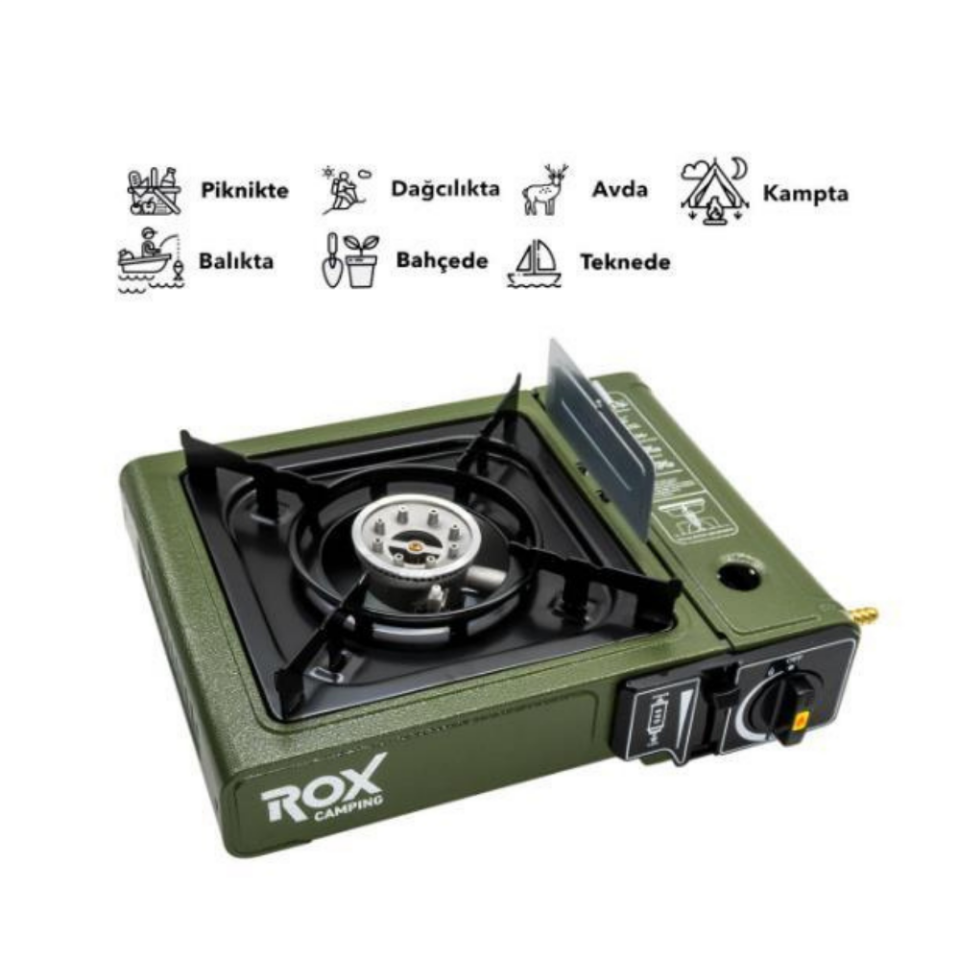 ROX Portatif Kamp Ocağı Yeşil