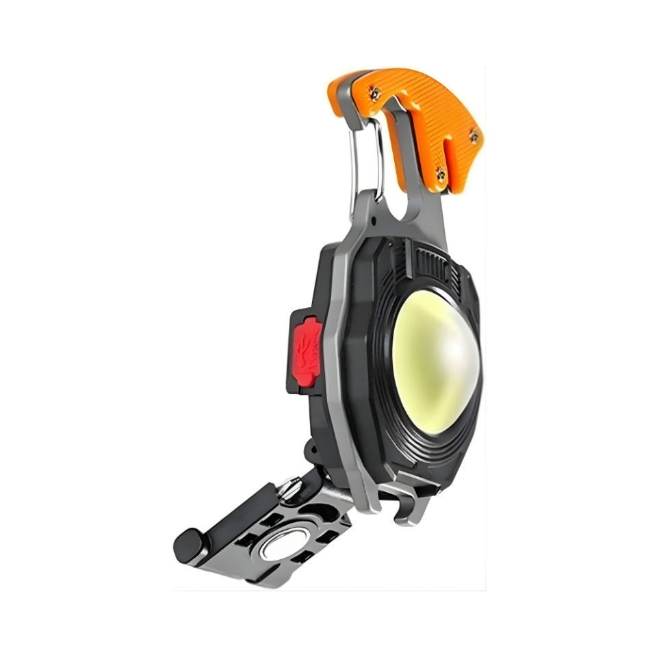 Kamp Feneri Çok Fonksiyonlu Fener Anahtarlık USB Çakmaklı Cam Kırıcı Kemer Kesici