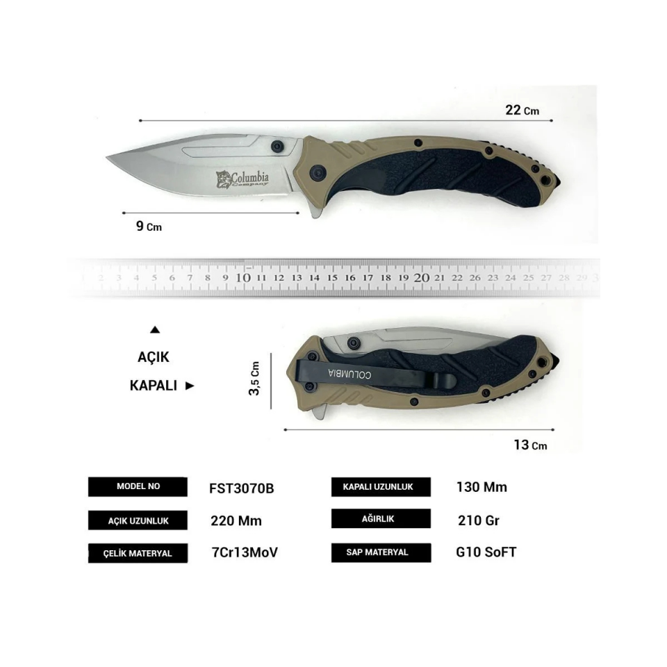 Columbia Company Kamp Bıçağı Seti Haki & Gri