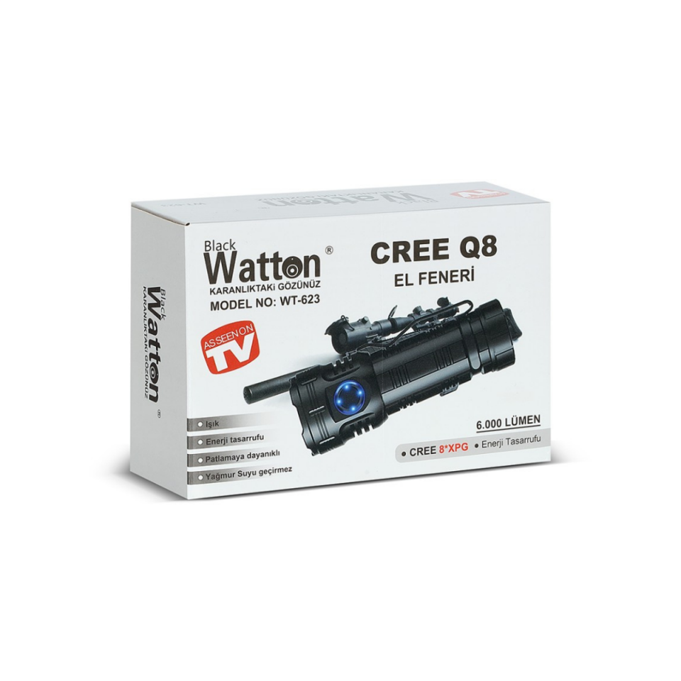 Watton WT-623 8+1 LED Şarjlı El Feneri 