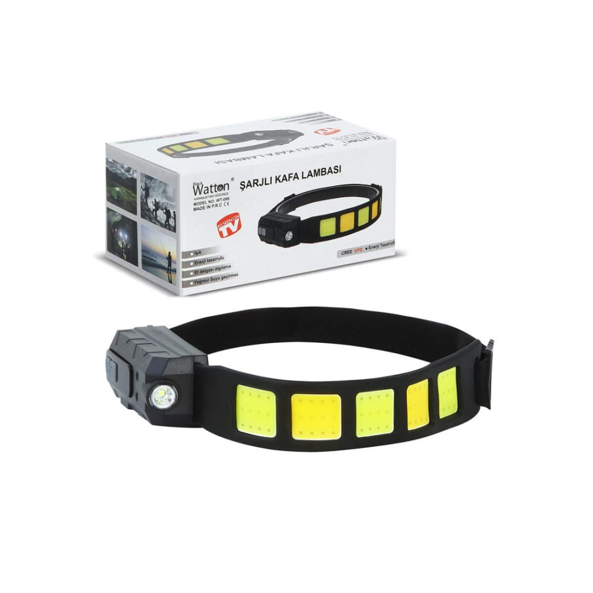 Watton Wt-066 Sensörlü Cob Xpg Led Kafa Lambası 