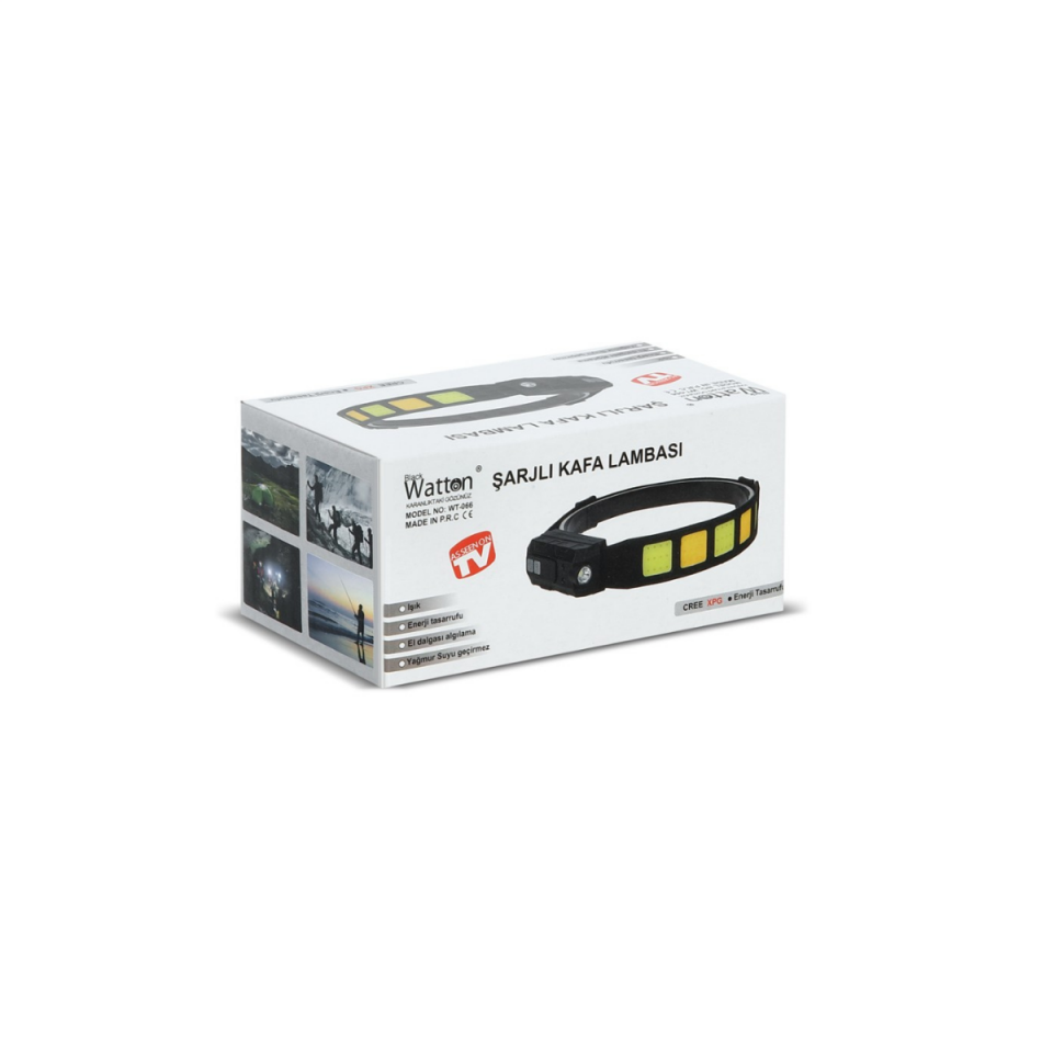 Watton Wt-066 Sensörlü Cob Xpg Led Kafa Lambası 