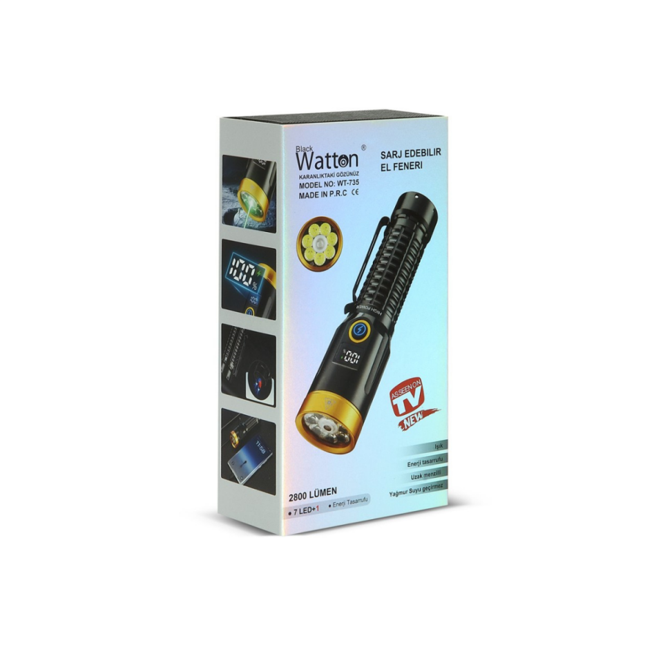 Watton WT-735 Yeşil Lazer Özellikli El Feneri