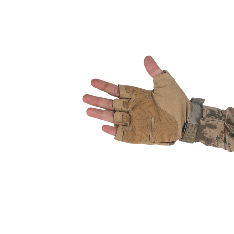 Tactical Outdoor Kesik Parmaksız Eldiven Asker Polis Dağcı Sporcu Bisikletçi Kemik Eldiveni Bej
