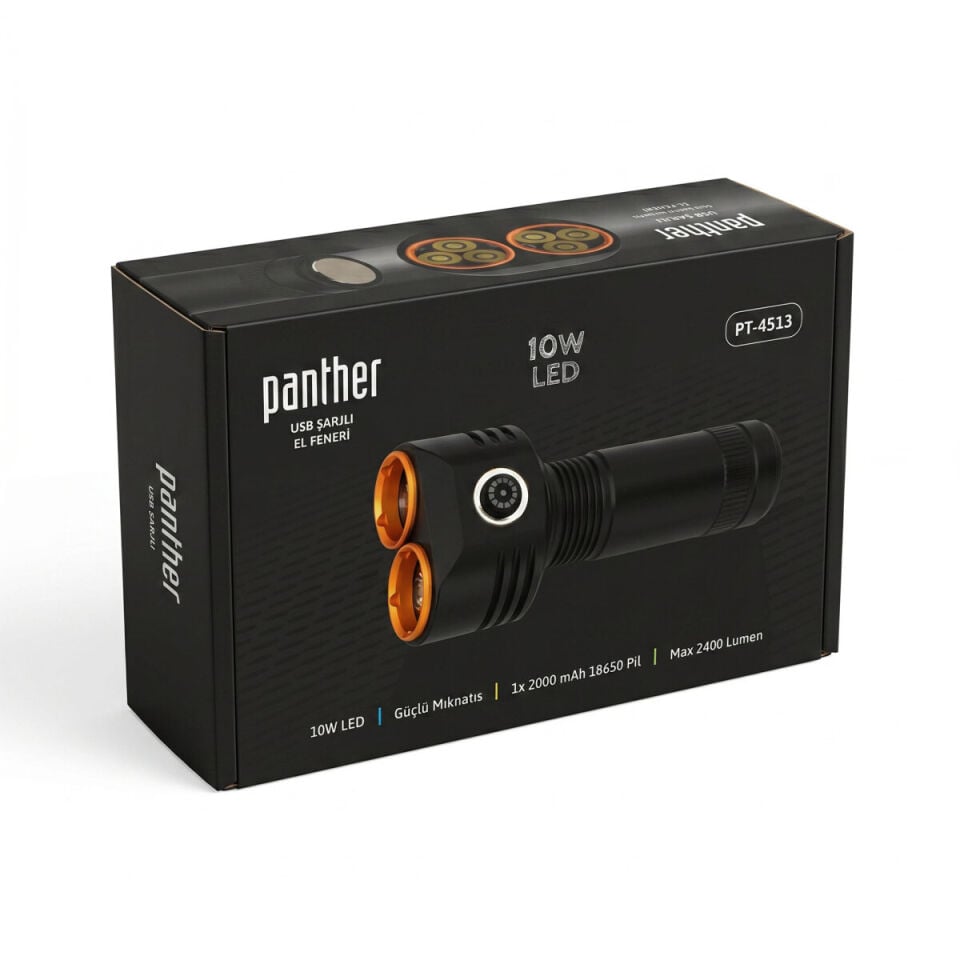 PANTHER PT-4513 USB Şarjlı El Feneri